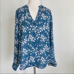 LC Floral Hearts Long Sleeve Blouse Size M